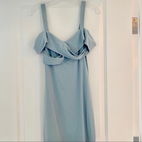 Revolve Off Shoulder Light Blue Mini Dress - Picture 3 of 5